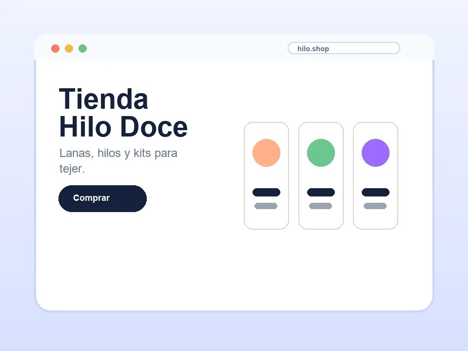 Vista previa de una plantilla para tienda online
