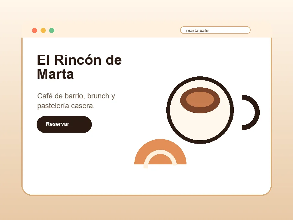 Vista previa de una plantilla para cafeteria