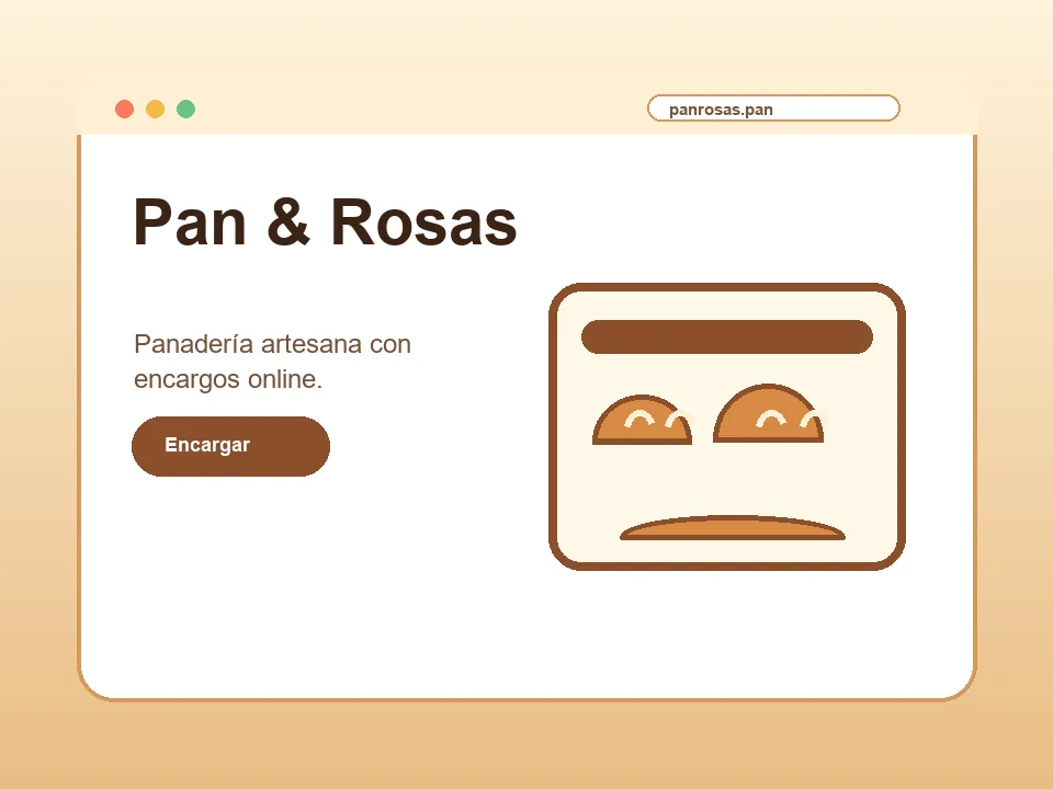 Vista previa de la plantilla Pan y Rosas para panaderia