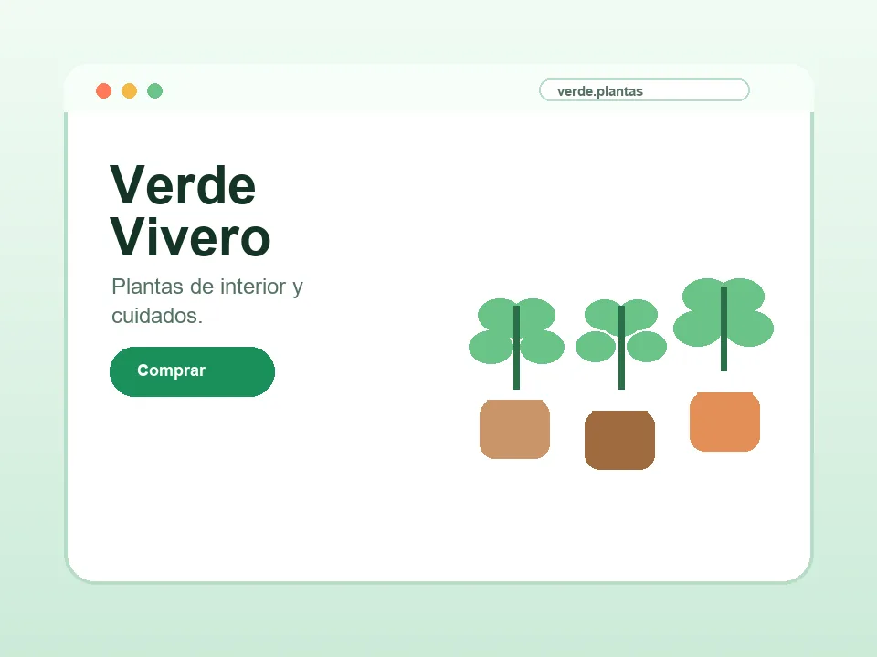 Vista previa de la plantilla Verde para tienda de plantas